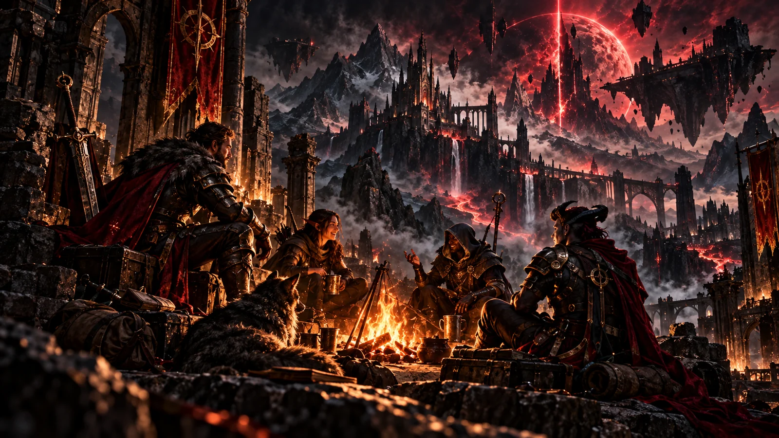 Original Riftbound artwork illustrating Why the Best MMO Moments Still Happen With Other People